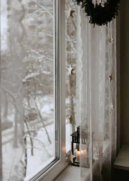 冬日从家里观看 — 图库照片