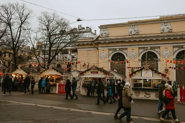 Sint Petersburg Rusland 2021 Uitzicht Winterstraten — Stockfoto