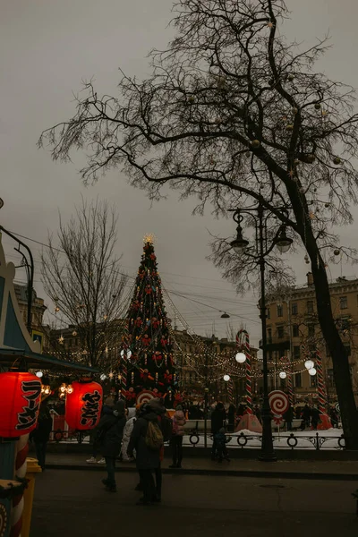 Sint Petersburg Rusland 2021 Uitzicht Winterstraten — Stockfoto