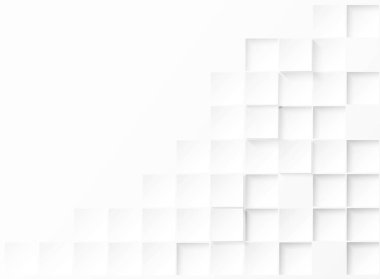 Soyut kağıt kare beyaz arka plan, ışık ve gölge. Vektör.