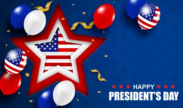 Ημέρα Των Προέδρων Ηπα Ιστορικό Σχεδιασμός Μπαλόνια Σημαία Ηπα Και — Διανυσματικό Αρχείο