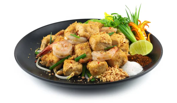 Gebratener Tofu Mit Shrimps Pad Thai Fusion Style Süß Säuerlich — Stockfoto