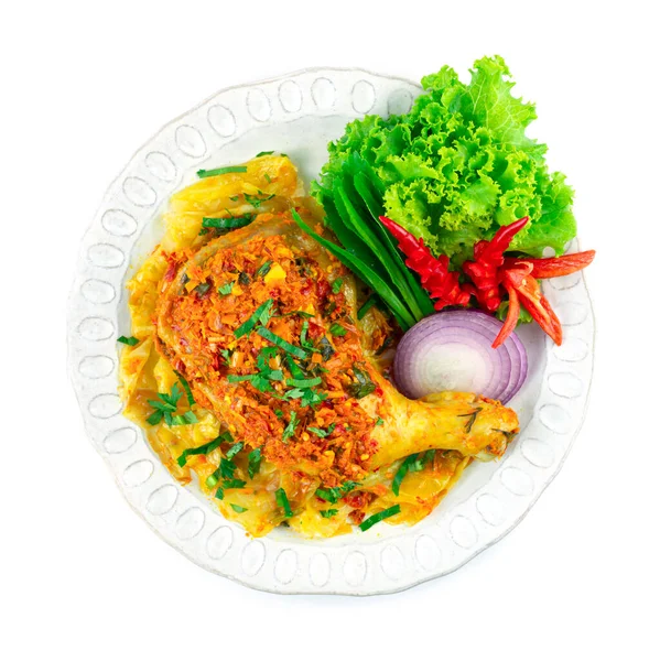 Ayam Kukus Dengan Herbs Thai Food Northern Style Hot Spicy — Stok Foto