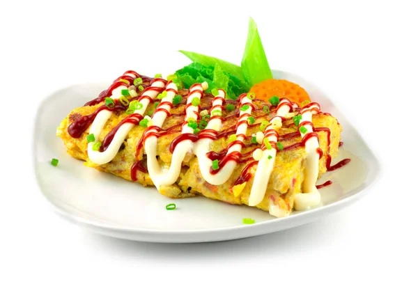 Korean Egg Roll Gyeran Mari Füllung Käse Korean Food Fusion — Stockfoto