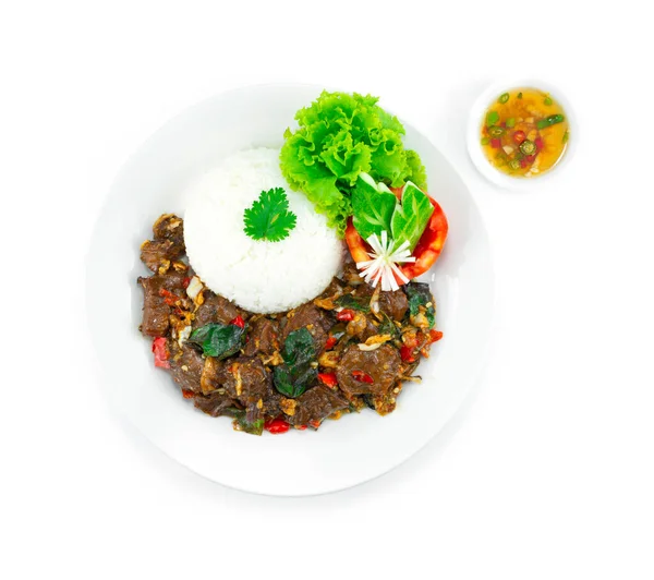 Stir Fried Braised Beef Basil Spicy Dengan Resep Nasi Gaya Stok Lukisan  