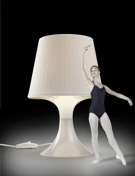 Lámpara de mesa con bailarina clásica —  Fotos de Stock