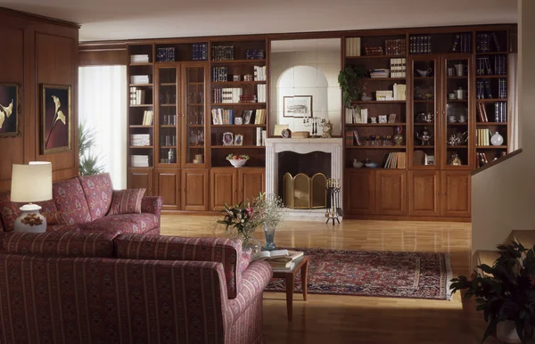 oturma odası, Kütüphane ortamı