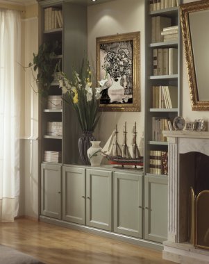 oturma odası, Kütüphane ortamı