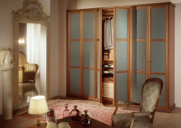 Photo Unique Une Chambre Avec Une Armoire — Photo