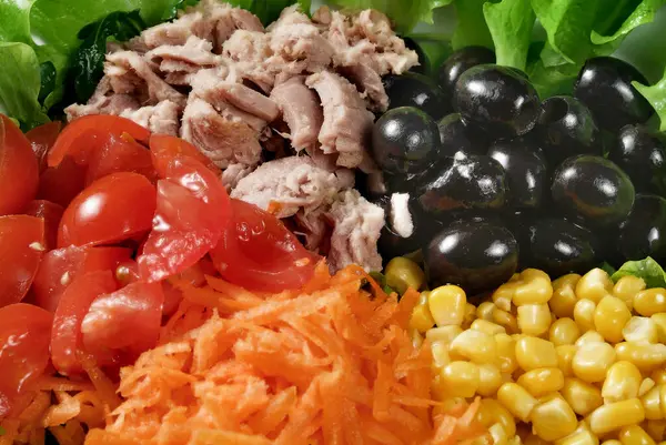 Cold Dish Tuna Mixed Vegetables — Stock Photo, Image