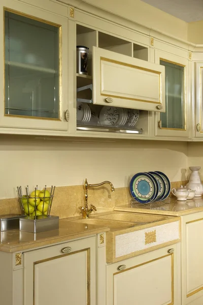 Kitchen cabinet with stone sink