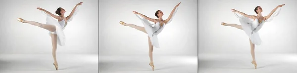 Bailarina Clásica Sobre Fondo Blanco —  Fotos de Stock