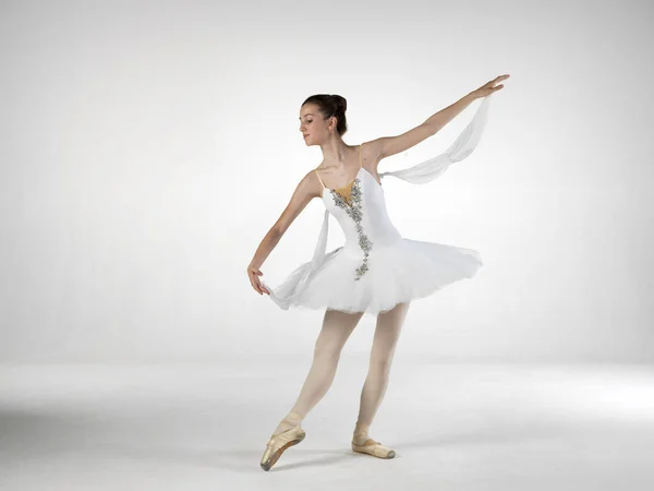 Класична Танцівниця Білому Тлі — стокове фото