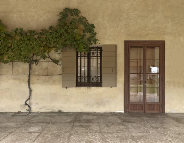 Ambiente con puerta y ventanas — Foto de Stock