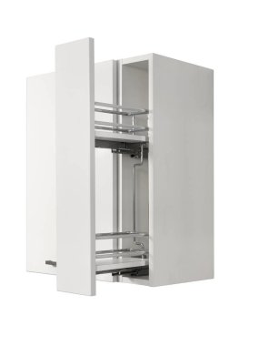 Donanımlı bir mutfak dolabını kapat.