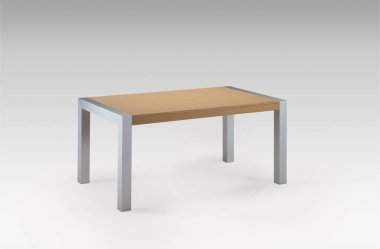 Beyaz bir arka planda, uzatılabilir bir masanın hayatı