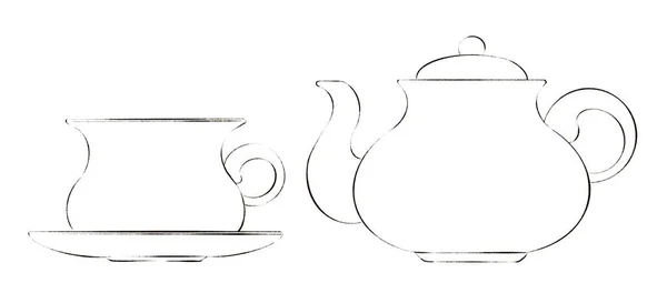 Grafik Veya Web Tasarımı Için Beyaz Zemin Üzerinde Antika Çay — Stok fotoğraf