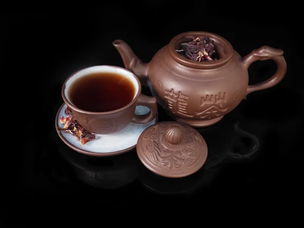 Ton, handgemachtes Set für die chinesische Teezeremonie — Stockfoto