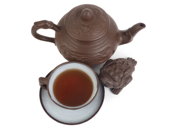 Chinesischer Tee auf weißem Hintergrund — Stockfoto