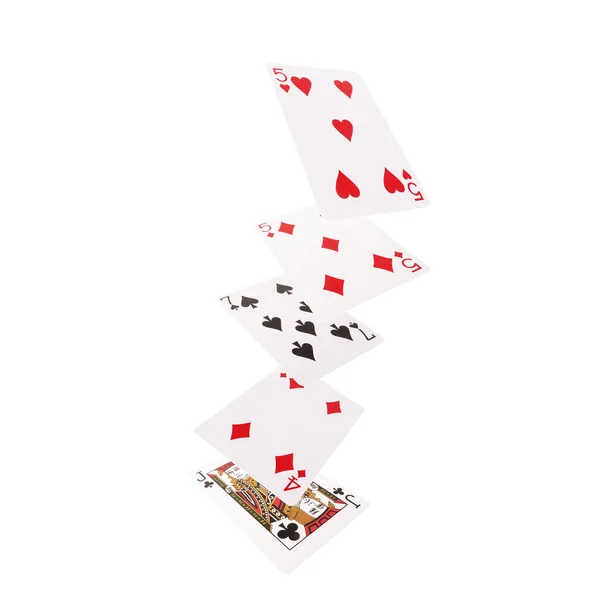 Close up of falling playing cards. One pair — Stock Photo, Image