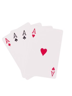 Beyaz üzerine dört as.