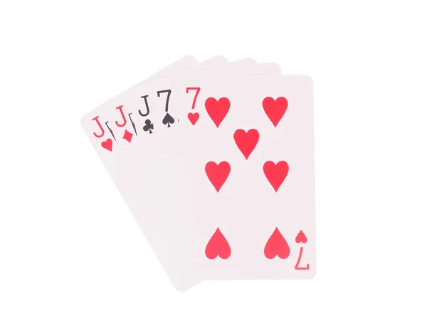 3 rodzaj gry w karty na białym tle. — Zdjęcie stockowe