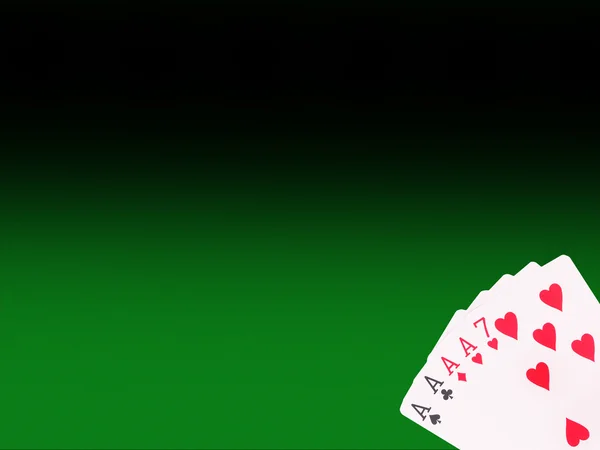 Dört tür iskambil poker masasında — Stok fotoğraf