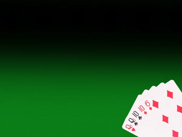 Dois pares de cartas de jogo na mesa de poker — Fotografia de Stock