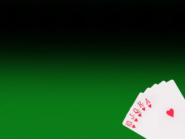 Royal flush iskambil poker masasında