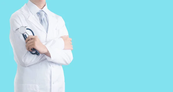 Arzt Mit Stethoskop Der Hand Gesundheits Und Medizinkonzept — Stockfoto