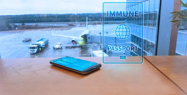 Pasaporte Inmunológico Digital Aeropuerto Concepto Control Covid —  Fotos de Stock