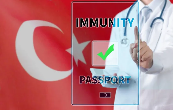 デジタル免疫パスポートコンセプトコントロール Covid — ストック写真