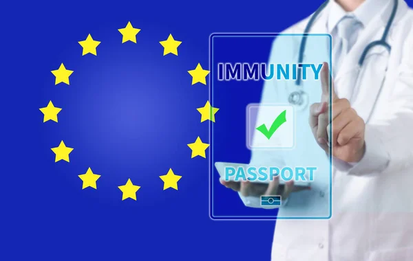 Passaporto Immunità Digitale Concept Control Covid Immagini Stock Royalty Free