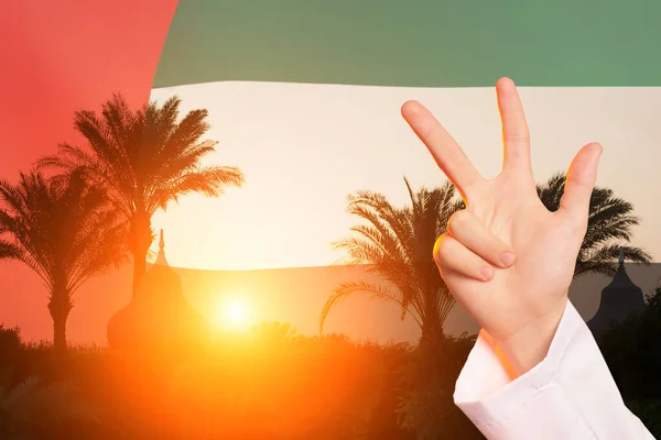 Uae National Day Fingers Sign Sheikh Mohammed Bin Rashid Uae — Stock Photo, Image