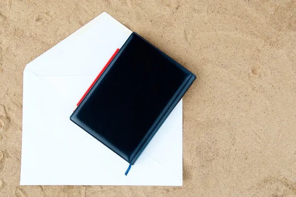 Black cover of  white note book — Stock Photo, Image