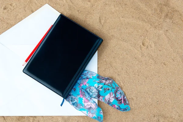 Black cover of  white note book — Stock Photo, Image