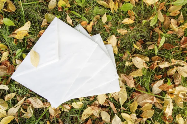 Brief op de herfst achtergrond — Stok fotoğraf