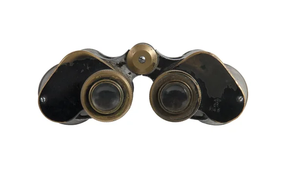Old  binoculars on a white background — Stock Photo, Image