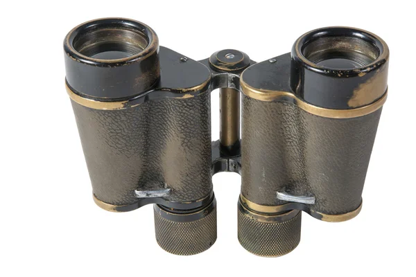 Old  binoculars on a white background — Stock Photo, Image