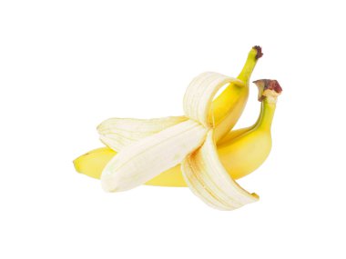 Beyaz arka plan üzerinde olgunlaşmış muz demet. izole