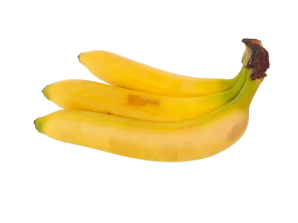 Um bando de bananas maduras no fundo branco. isolar — Fotografia de Stock