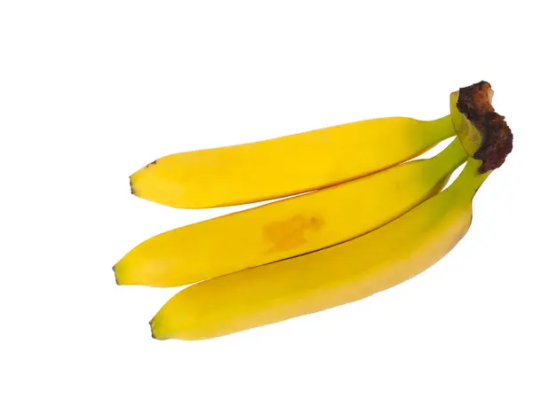 Um bando de bananas maduras no fundo branco. isolar — Fotografia de Stock
