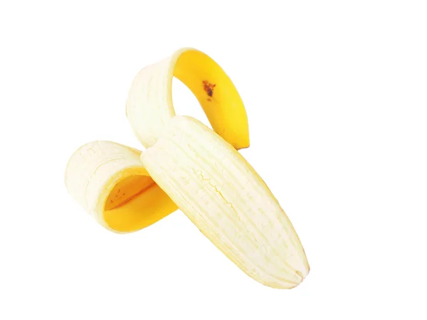 Rind de banana isolado em um fundo branco — Fotografia de Stock