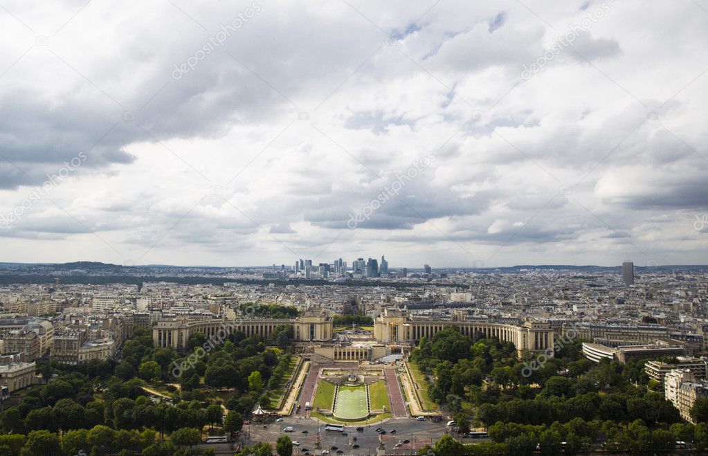 beautiful view of the top of the Trocadero Gardens, Palais de Ch