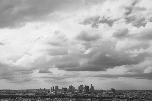 Foto en blanco y negro de la vista superior de París — Foto de Stock