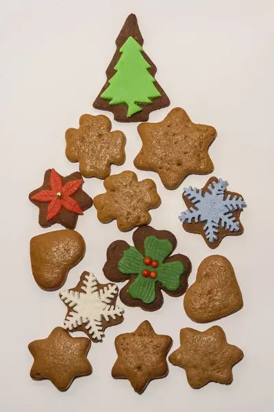 Gingerbread cookies Isolated on white. — Stock Photo, Image