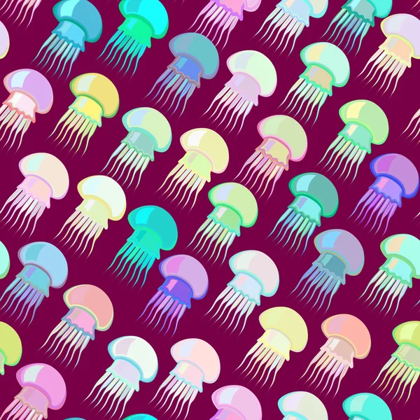 Varrat nélküli mintát álló színes medúza. — Stock Vector