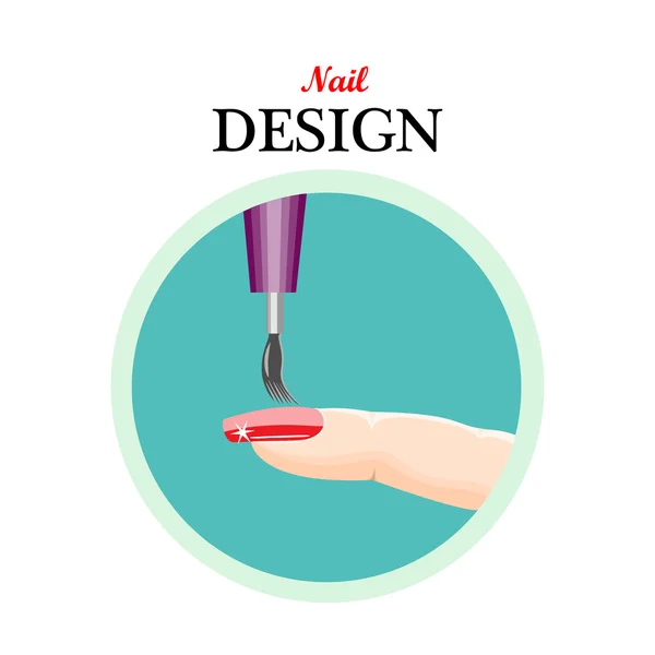 Simgesi tırnak tasarım, güzellik salonları, manikür. Vektör çizim bir 