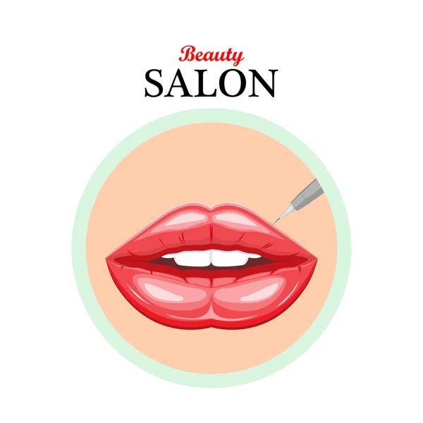 Vektör simge kadın dudaklar. Kalıcı makyaj dudaklar. Gösterim amacıyla b