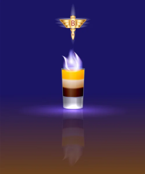 L'illustration du célèbre cocktail B-52 — Image vectorielle